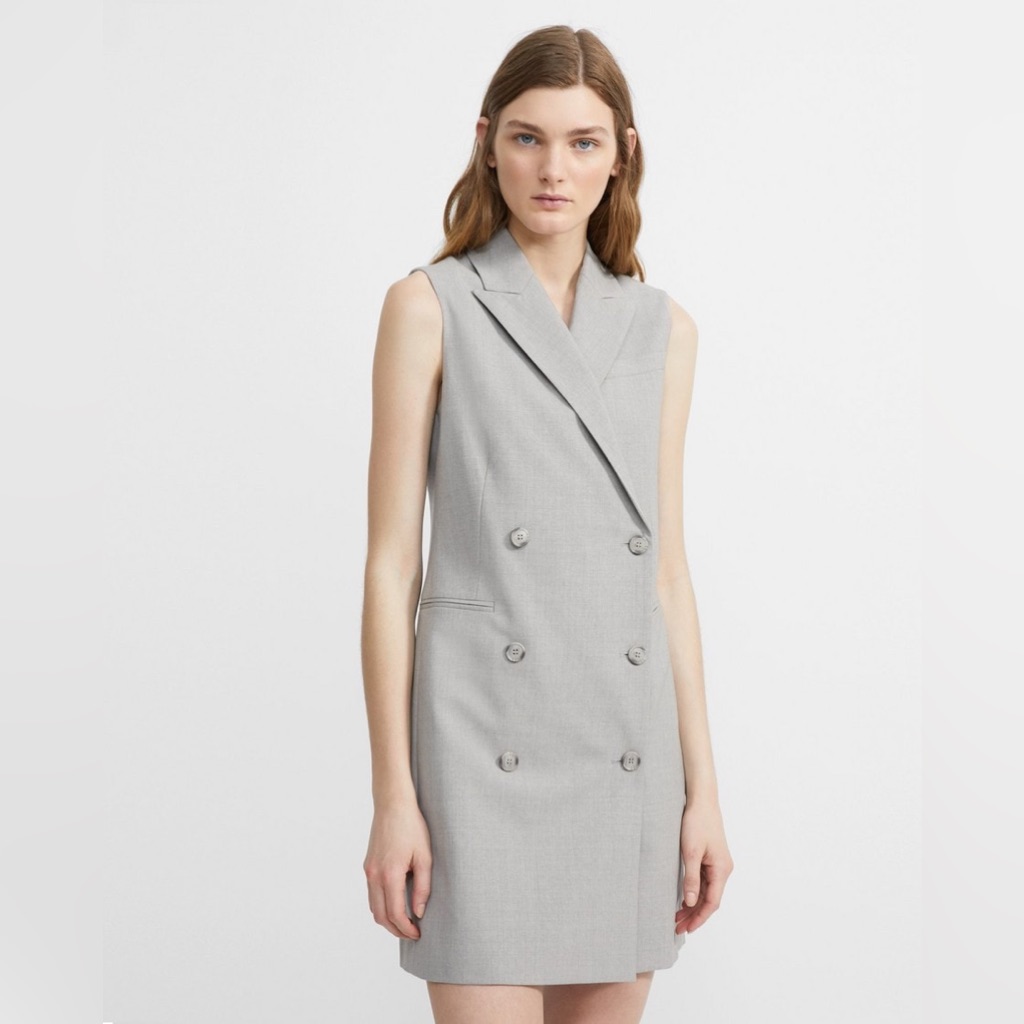 Theory Stretch Wool Sleeveless Blazer Dress